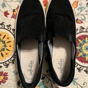 Collections by Clark's Black Crush Velvet Slip-on Shoes (10)